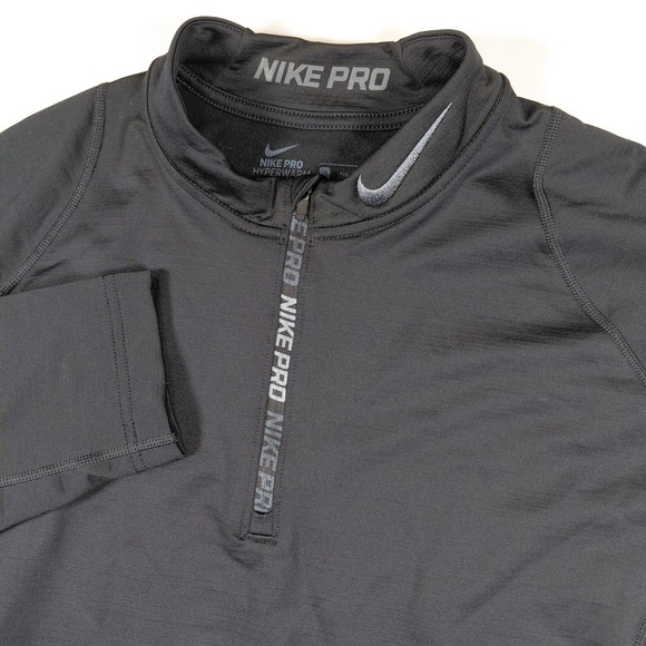 Nike Other - Nike Pro Hyperwarm Mens XXL Black 1/4 Zip Fitted Training Top Mock Neck Pullover